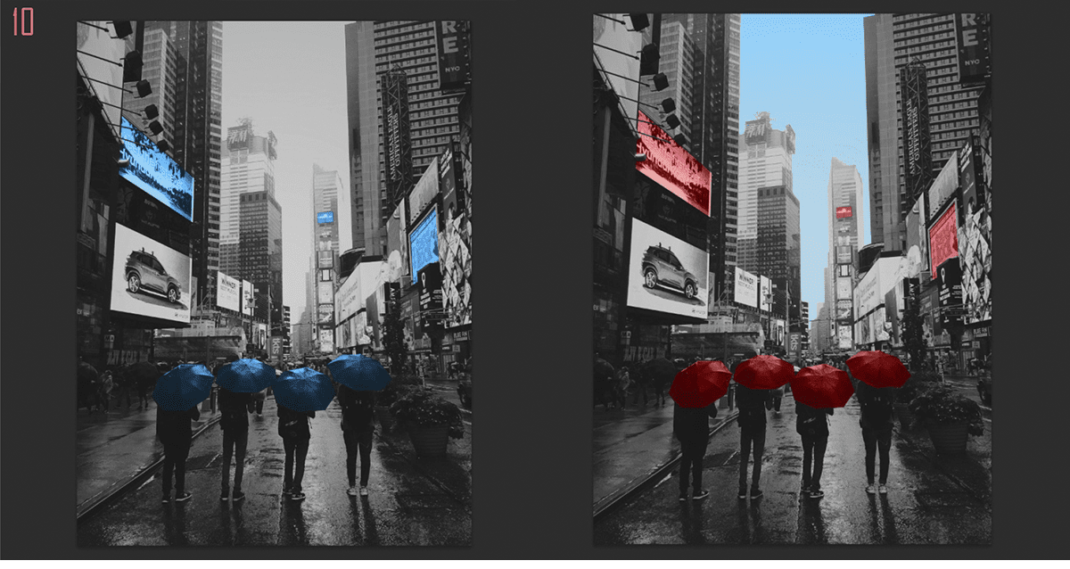 Aplicación de filtro de color en Adobe Photoshop